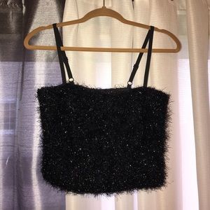 Shimmer Black Tube Top (with straps)